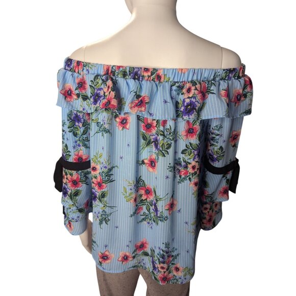 NWT Charming Charlie Top Womens Sz S Ruffle Trim Coquette Romantic Date Night - Picture 6 of 10